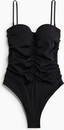 H&M Bandeau-Badeanzug Medium Shape - Schwarz