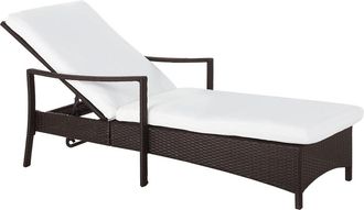 Beliani Tumbona con cojín marrón