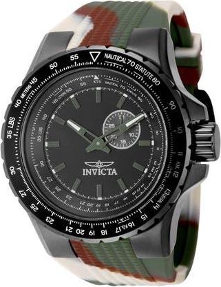 Invicta 49732 Aviator Watch in Black/Green Multi at Nordstrom Rack