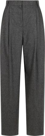 Emporio Armani Grijze Zijde & Nylon Broek - Dames - Straight fit broeken - Grijs - XS - Nylon - Broeken