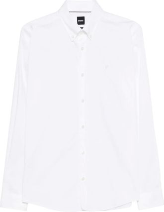 BOSS Overhemd met geborduurd logo - Wit
