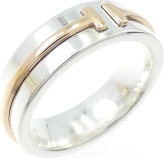 Tiffany & Co. Silver Pink Gold Pink Gold (18K) Silver 925 Band Ring (Pre-Owned)