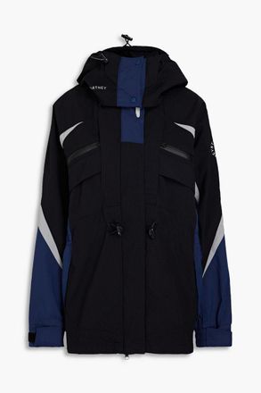 adidas by Stella McCartney Appliqu&eacute;d shell hooded jacket - Black - XXS