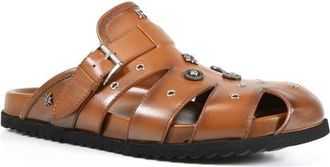 John Richmond Studded Fisherman Sandal in Tan at Nordstrom, Size 12