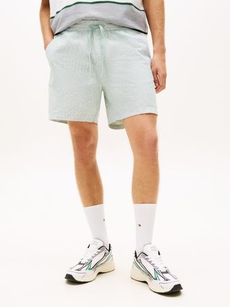 Tommy Jeans Shorts TOMMY JEANS TJM LINEN BLEND STRIPE, Herren, Gr. XXL, N-Gr, bahama gr&uuml;n stripes, Web, Obermaterial: 55% Leinen, 45% Baumwolle, unifarben, regula