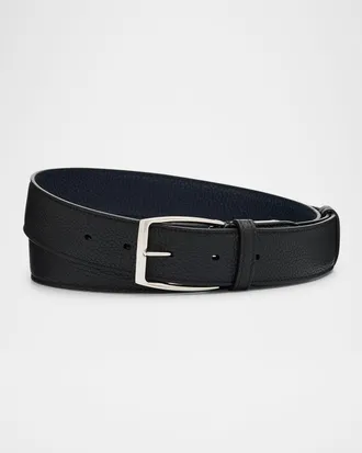 Dunhill Men & apos;s Grained Leather Belt