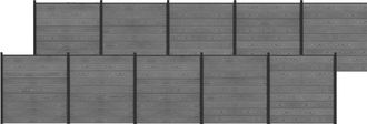 vidaXL Conjunto De Valla 1737 X 186 Cm Wpc Y Aluminio Gris Vidaxl