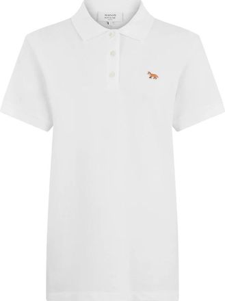 Maison Kitsun&eacute; Katoenen polo met korte mouwen - Dames - Polos - Wit - L - Katoen - Tops