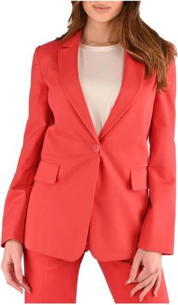 Emporio Armani Cotton Satijnen Blazer - Dames - Blazers - Rood - L - Satijn - Jassen