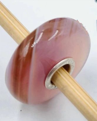 Trollbeads Womens Striped Agate Bead Charm In Pink