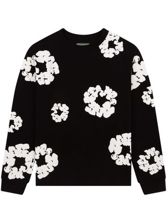 Denim Tears wreath long sleeve T-shirt - men - Cotton - M - Black