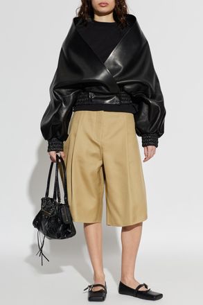 Balenciaga Leather Jacket, Womens, Black