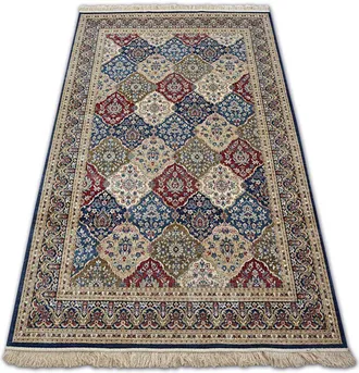 RugsX Rugsx - Carpet windsor 22937 rosette fringe traditional navy multicolour 120x170 cm