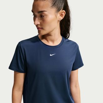 Nike Womens One Classic Dri-FIT Short-Sleeve Top in Blue | FN2798-413