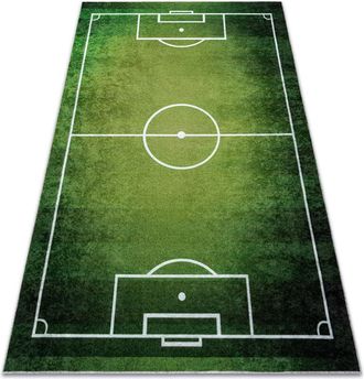 RugsX Rugsx - Alfombra Lavable Junior 51307.803 Campo De Futbol, F&uacute;tbol Para Ni&ntilde;os Antideslizante - Verde Green 140x190 Cm