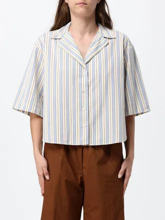 Forte_Forte Camicia casual in cotone e seta a righe