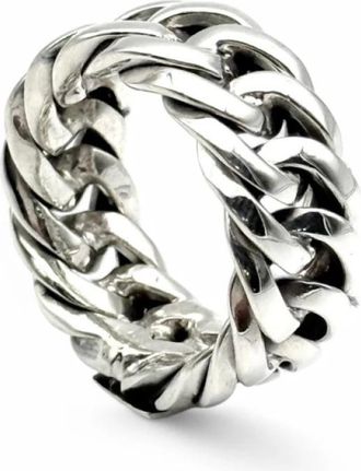 Jalan Jalan Zilveren Gourmette Ketting Ring - Dames - Ringen - Grijs - 62 MM - Accessoires
