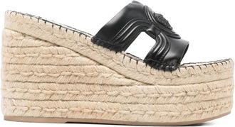 Versace Sandali Medusa con zeppa - Nero