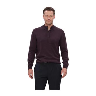 Stefano Lauran Double Knit Zip - Heren - Ronde hals truien - Paars - M - Leer - Truien & Vesten