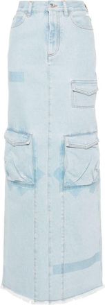 GCDS cargo denim skirt - women - Cotton - 30 - Blue