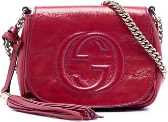 Gucci Tweedehands Kleine Patenten Soho Ketting Flap Schoudertas