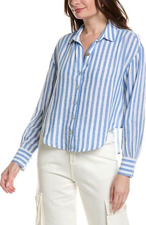 Bella Dahl Drop Shoulder Button Down Linen-Blend Shirt