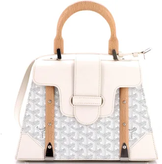 Goyard Saigon Top Handle Bag Coated Canvas with Leather PM