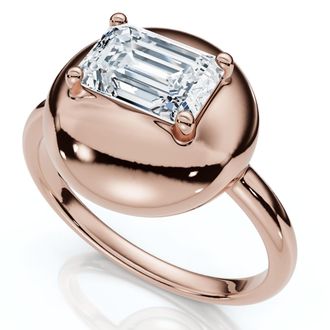 Pompeii3 1Ct Emerald Cut Solitaire Candy Button Diamond RingLab Grown