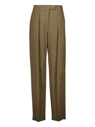 Ferragamo pleated-details trousers - Brown