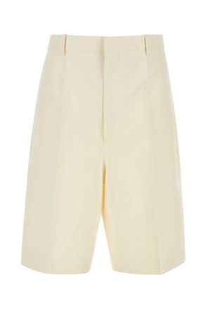 Bottega Veneta Off White Solid Shorts