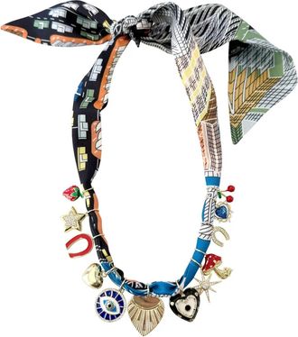 Gemelli Womens Scarf Charm Necklace In Multi-Color