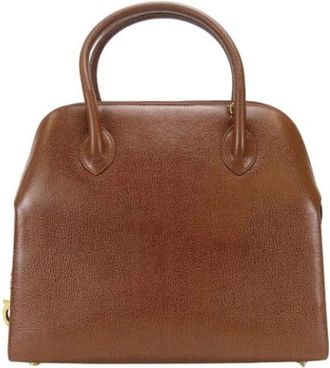 Ferragamo Pre-owned Handbags, female, Brown, Size: ONE SIZE Pre-owned Gancini Leather Handbag