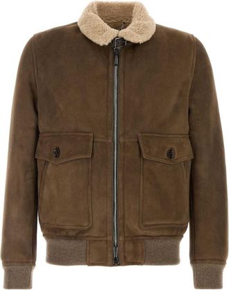 Moorer Brown Shirt Collar Jacket