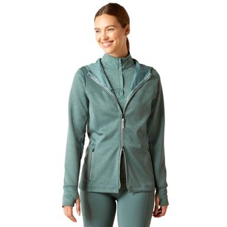 Ariat Womens Lumina Full Zip Hoodie Long Sleeve in Silver Pine, Size X-Small, by Ariat