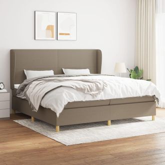 vidaXL Vidaxl - Cama Box Spring Con Colch&oacute;n Tela Gris Taupe 200x200 Cm