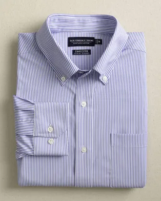 Southern Tide Mens Brrr Ic Bengal Stripe Sport Shirt In Cobalt Blue