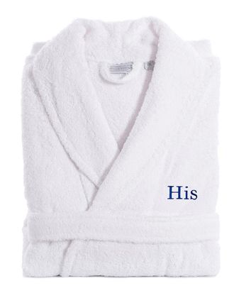 Linum Home Textiles Embroidered His Terry Bathrobe