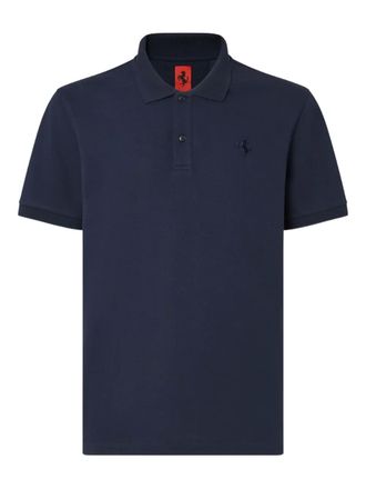 Ferrari short-sleeve piqué polo shirt - men - Organic Cotton/Elastane - M - Blue