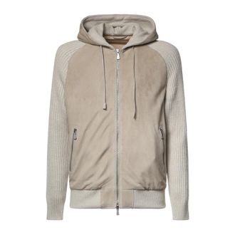 Eleventy Leren Jas - Heren - Leren en Su&egrave;de Jassen - Beige - L - Leer - Jassen