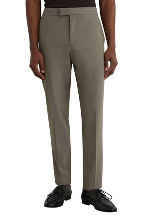 Reiss Found Slim Fit Pants in Dark Sage Green at Nordstrom, Size 38