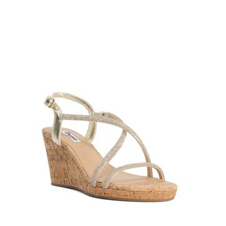 Dune London Womens Ladies Kiikii - Cork Wedge Sandals - Gold - Size UK 3