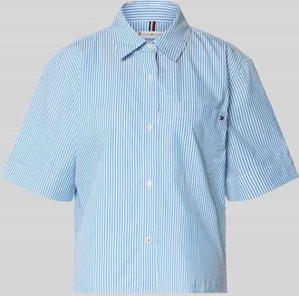 Tommy Hilfiger Boxy Fit Hemdbluse aus reiner Baumwolle in Hellblau, Gr&ouml;&szlig;e XL