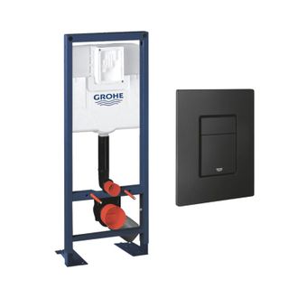 GROHE Cisterna Empotrada Grohe Rapid Sl De Ancho Reducido Con Placa De Descarga, Mismo Color Negro Mate