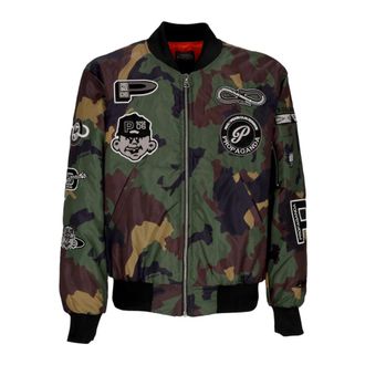 PROPAGANDA Bomber Jackets, male, Multicolor, Size: M Camo Bomber Jacket