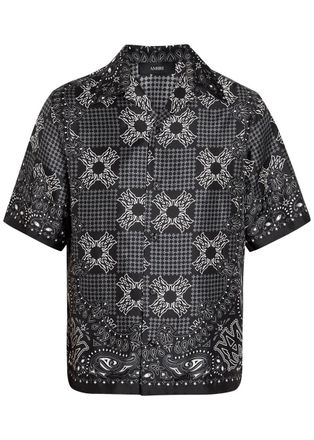 Amiri Checked Silk Shirt - Black - XL