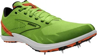 Brooks Mens Draft Xc Spike Shoes In Green Gecko/red Orange/white