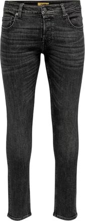 Only Slanke herenjeans met 5 zakken (Zwart)