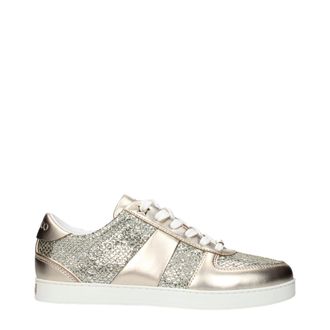 Jimmy Choo London Gold Leather Womens Sneakers