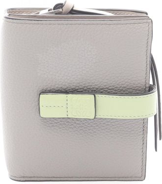 Loewe Gray Green Leather Wallet (Bi-Fold) (Pre-Owned)