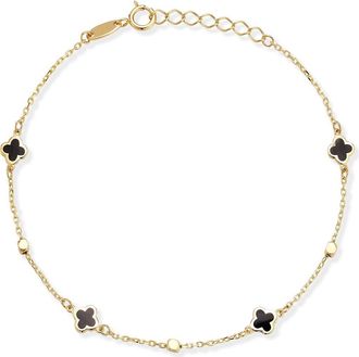 Ember Fine Jewelry Clover Charm Bracelet in Gold at Nordstrom Rack